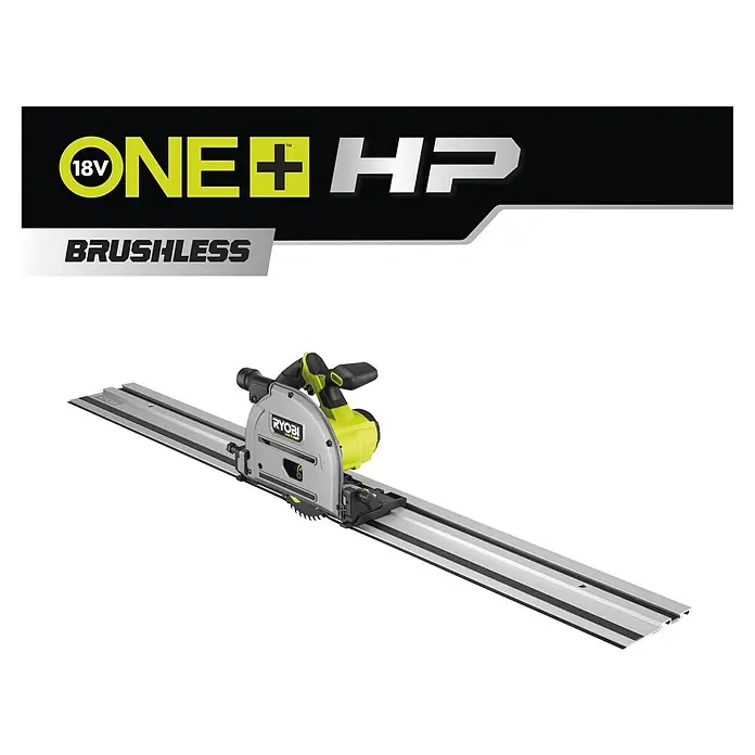 Ryobi ONE+HP Akku-Tauchsäge RPLS18X-0 - 18 V, Ohne Akku, Durchmesser Sägeblatt: 165 mm, Leerlaufdrehzahl: 4.300 U/min - Ryobi ONE+ HP Akku-Tauchsäge mit bürstenlosem Motor und Führungsschiene für präzise Schnitte in verschiedenen Materialien.