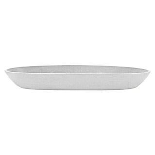 Ecopots Sofia Blumentopf-Untersetzer Oval (Außenmaß (L x B x H): 25,6 x 11,7 x 3 cm, Kunststoff, Weiß)