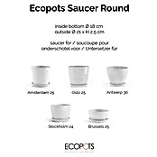 Ecopots Amsterdam Blumentopf-Untersetzer (Außenmaß (Ø x H): 19,5 x 2,5 cm, Kunststoff, Weiß) | BAUHAUS