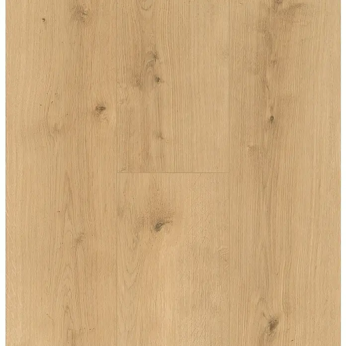 Parador Designbodenmuster Modular ONE Eiche Pure Natur - 200 x 194 x 8 mm, Landhausdiele - Detailaufnahme von hellem Eichenparkett mit natürlicher Holzstruktur und Astlöchern. Ideal für warme und einladende Wohnräume.
