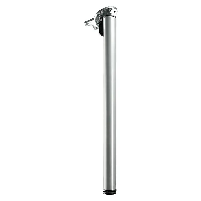 Hettich Möbelfuß - Ø x H: 5 x 71 cm, Traglast: 50 kg, Stahl - Helles Bild eines einzelnen Tischbeins aus Metall, das Stabilität und moderne Ästhetik für verschiedene Möbeldesigns bietet.