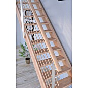 Starwood Raumspartreppe Mykonos (Breite: 85 cm, Buche, Geschosshöhe: 280 cm, Gerade, Montageseite Geländer: Wahlweise links/rechts, Designgeländer Holzrundstäbe, Mit Setzstufen) | BAUHAUS