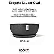 Ecopots Sofia Blumentopf-Untersetzer Breit (Außenmaß (L x B x H): 35,2 x 18,6 x 3 cm, Kunststoff, Dunkelgrau) | BAUHAUS