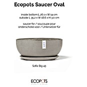 Ecopots Sofia Blumentopf-Untersetzer Breit (Außenmaß (L x B x H): 35,2 x 18,6 x 3 cm, Kunststoff, Braungrau) | BAUHAUS