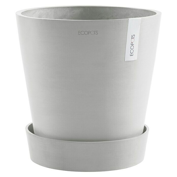 Ecopots Amsterdam Blumentopf-Untersetzer mit Rollen (Außenmaß (Ø x H): 51 x 12,4 cm, Kunststoff, Weiß Grau) | BAUHAUS