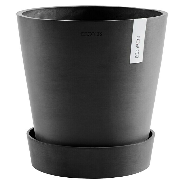 Ecopots Amsterdam Blumentopf-Untersetzer mit Rollen (Außenmaß (Ø x H): 51 x 12,4 cm, Kunststoff, Dunkelgrau) | BAUHAUS