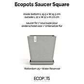 Ecopots Rotterdam Kasten-Untersetzer (22 x 22 x 2,5 cm, Kunststoff, Weißgrau) | BAUHAUS