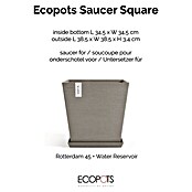 Ecopots Rotterdam Kasten-Untersetzer (38,5 x 38,5 x 3,4 cm, Kunststoff, Braungrau) | BAUHAUS