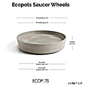 Ecopots Amsterdam Blumentopf-Untersetzer mit Rollen (Außenmaß (Ø x H): 51 x 12,4 cm, Kunststoff, Braungrau) | BAUHAUS