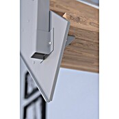 Starwood Wangentreppe Kos (Farbton Metall: RAL 9006, Breite: 106 cm, Eiche Rustik, Geschosshöhe: 260 cm - 320 cm, Gerade, Metallgeländer pulverbeschichtet, Stufen farblos geölt) | BAUHAUS