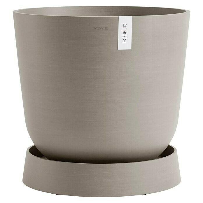 Ecopots Oslo Blumentopf-Untersetzer mit Rollen (Außenmaß (Ø x H): 50 x 10,5 cm, Kunststoff, Braungrau) | BAUHAUS