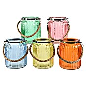 Farolillo cristal (L x An x Al: 11 x 11 x 14,5 cm, Colores surtidos)