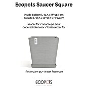 Ecopots Rotterdam Kasten-Untersetzer (38,5 x 38,5 x 3,4 cm, Kunststoff, Weißgrau) | BAUHAUS