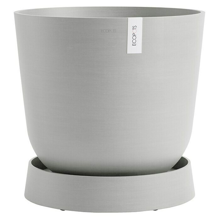 Ecopots Oslo Blumentopf-Untersetzer mit Rollen (Außenmaß (Ø x H): 50 x 10,5 cm, Kunststoff, Weißgrau) | BAUHAUS