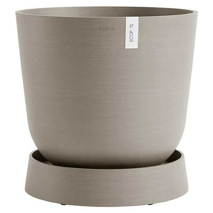 Ecopots Oslo Blumentopf-Untersetzer mit Rollen (Außenmaß (Ø x H): 41 x 9,5 cm, Kunststoff, Braungrau) | BAUHAUS