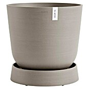 Ecopots Oslo Blumentopf-Untersetzer mit Rollen (Außenmaß (Ø x H): 41 x 9,5 cm, Kunststoff, Braungrau) | BAUHAUS