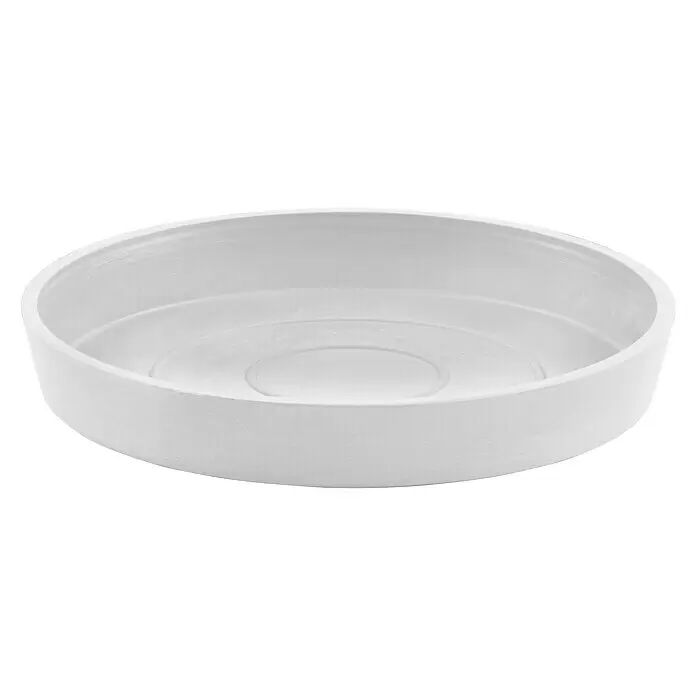 Ecopots Amsterdam Blumentopf-Untersetzer - Außenmaß (Ø x H): 18 x 2,5 cm, Kunststoff, Weiß - Weißer runder Blumentopfuntersetzer zum Auffangen von überschüssigem Wasser.