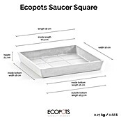 Ecopots Rotterdam Kasten-Untersetzer (18 x 18 x 2,5 cm, Kunststoff, Weiß) | BAUHAUS