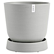 Ecopots Oslo Blumentopf-Untersetzer mit Rollen (Außenmaß (Ø x H): 41 x 9,5 cm, Kunststoff, Weißgrau) | BAUHAUS