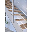 Starwood Wangentreppe Kos (Farbton Metall: RAL 9006, Breite: 87 cm, Eiche Rustik, Geschosshöhe: 260 cm - 320 cm, Gerade, Metallgeländer pulverbeschichtet, Stufen farblos geölt) | BAUHAUS