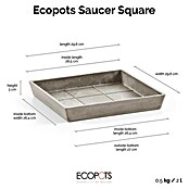 Ecopots Rotterdam Kasten-Untersetzer (29,6 x 29,6 x 3 cm, Kunststoff, Braungrau) | BAUHAUS