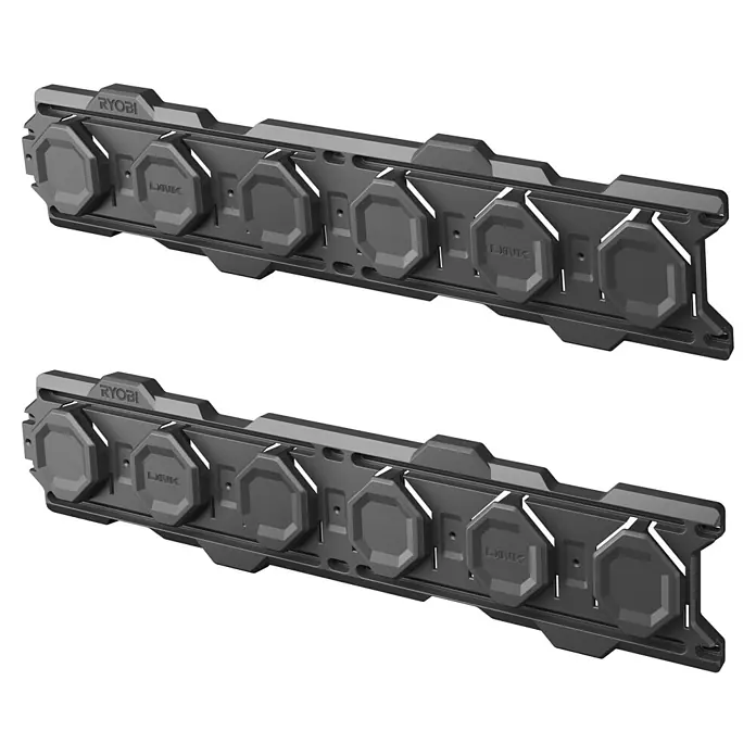 Ryobi Link Systemhalter RSLWPK-7PC - Geeignet für: Elektrowerkzeuge, 7 -tlg. - Zwei Ryobi LINK Wandhalterungen, ideal zur Organisation von Werkzeugen und Zubehör in der Werkstatt oder Garage.\n