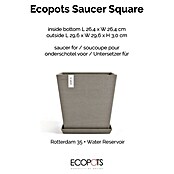 Ecopots Rotterdam Kasten-Untersetzer (29,6 x 29,6 x 3 cm, Kunststoff, Braungrau) | BAUHAUS