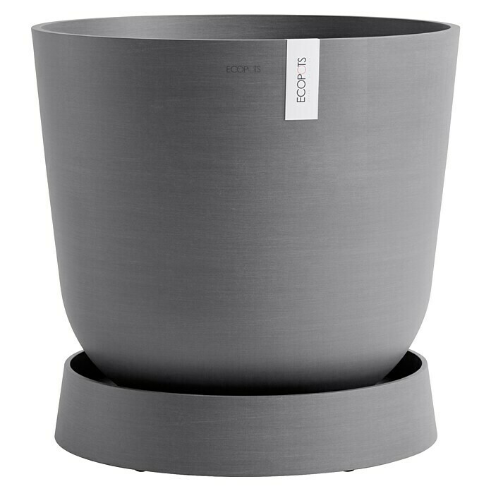 Ecopots Oslo Blumentopf-Untersetzer mit Rollen (Außenmaß (Ø x H): 50 x 10,5 cm, Kunststoff, Grau) | BAUHAUS