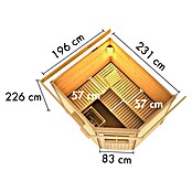 Karibu Saunahaus Skop (9 kW Saunaofen mit externer Steuerung, L x B x H: 196 x 231 x 226 cm) | BAUHAUS