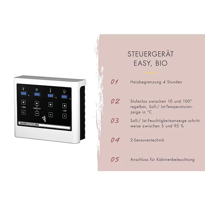 Karibu Elementsauna Gibeon9 kW Bio-Saunaofen mit externer Steuerung, L x B x H: 196 x 196 x 198 cm