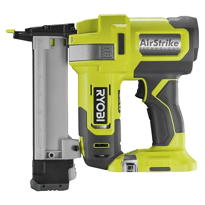 Ryobi ONE+ Akku-Tacker R18GS18-0 - 18 V, Li-Ionen, Ohne Akku - Akku-Nagelpistole von Ryobi AirStrike, ideal für Heimwerkerprojekte. Sie ist kabellos und bietet Flexibilität beim Arbeiten.