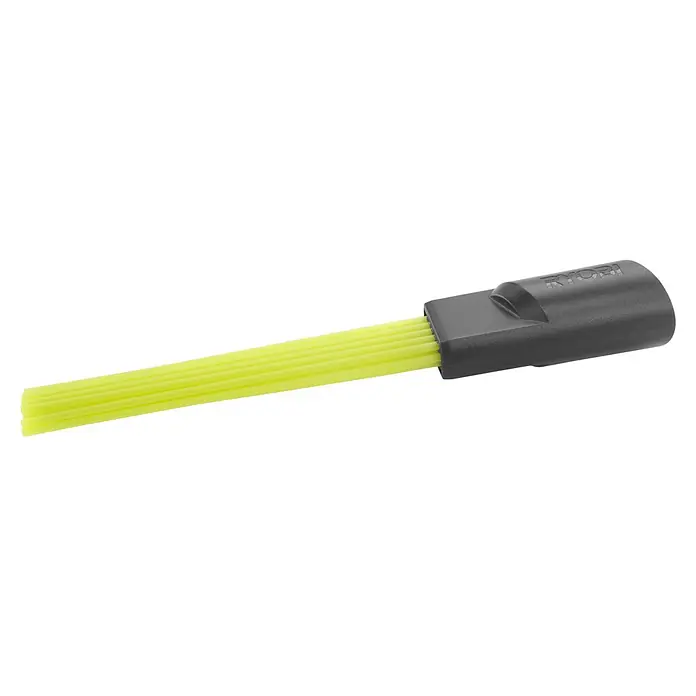 Ryobi Staubsaugeraufsatz RSVMCT - Passend für: Roybi Staubsauger RSV18 / RSV18X-0 / RSV18BL / RSV18X1-0 - Eine Nahaufnahme einer Ryobi-Fugendüse, die sich ideal für die Reinigung schwer zugänglicher Bereiche eignet und mit gelben Borsten versehen ist.