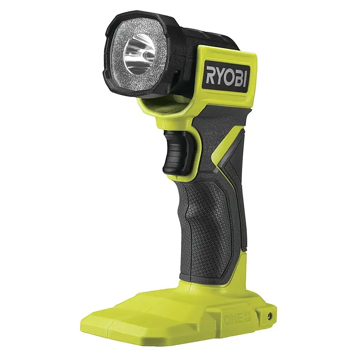 Ryobi ONE+ Akku-Taschenlampe RLF18-0 - 18 V, Ohne Akku, Lichtstrom: 280 lm - Ryobi ONE+ Akku-LED-Arbeitsleuchte mit drehbarem Kopf und robuster Bauweise für flexible Ausleuchtung in Werkstatt und Baustelle.