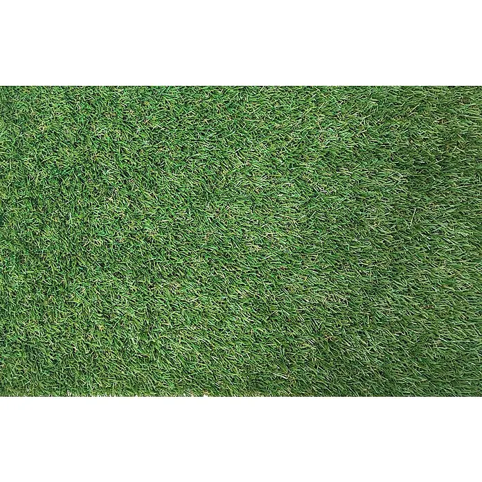 Césped artificial Leo - 5 x 2 m, Altura del pelo: 25 mm, 14.698 puntadas/m² - Primer plano de césped artificial verde y exuberante, ideal para jardines y paisajes. Perfecto para una solución de césped perenne y de bajo mantenimiento.