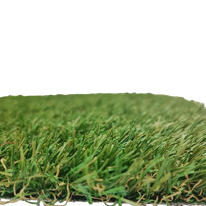 Césped artificial Leo - 5 x 2 m, Altura del pelo: 25 mm, 14.698 puntadas/m² - Primer plano de césped artificial, que ofrece una alternativa realista y de bajo mantenimiento al césped natural.\n