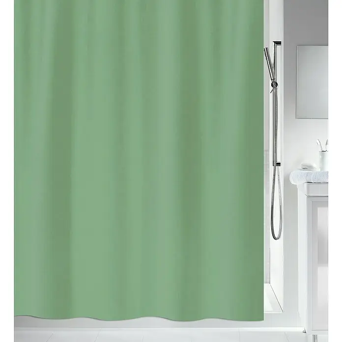 Venus Cortina de baño Vert - An x Al: 180 x 180 cm, Plástico, Verde - Cortina de ducha verde en el baño, que le da a la habitación un aspecto fresco y limpio. Diseño sencillo para baños modernos.