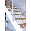 Starwood Wangentreppe Kos (Farbton Metall: RAL 9003, Breite: 106 cm, Eiche, Geschosshöhe: 220 cm - 280 cm, Gerade, Metallgeländer pulverbeschichtet, Stufen unbehandelt) | BAUHAUS