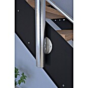 Starwood Wangentreppe Kos (Farbton Metall: RAL 9005, Breite: 108 cm, Buche, Geschosshöhe: 260 cm - 320 cm, Gerade, Designgeländer unbehandelt, Stufen farblos geölt) | BAUHAUS