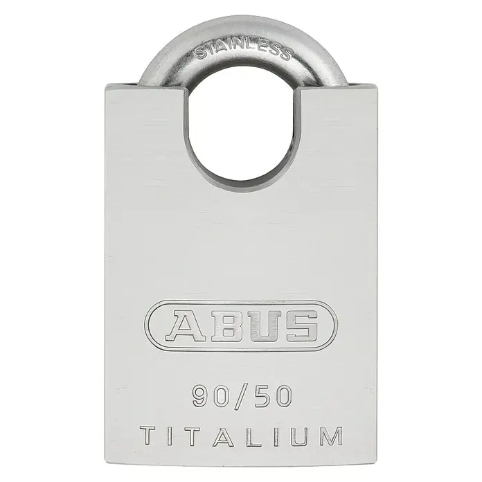 Abus Titalium Candado 96CSTI/50 - An x Al: 50 x 82 mm, 1 ud., Aluminio - Candado de acero inoxidable ABUS 90/50 TITALIUM para protección y seguridad confiables. Robusto y duradero para uso diario.