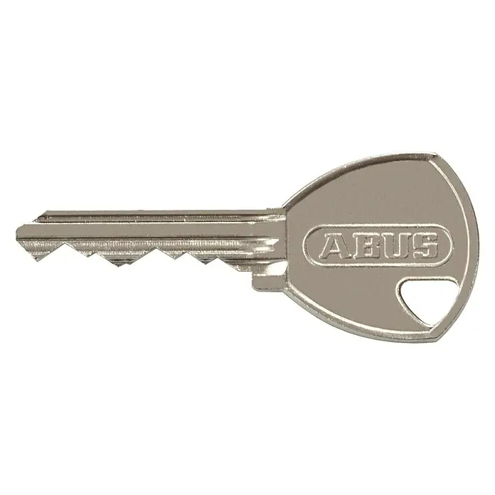 Abus Titalium Candado 96TI/50 - An x Al: 50 x 92 mm, 1 ud., Aluminio - Primer plano de una llave ABUS, reconocida por su seguridad y calidad, un accesorio de bloqueo fiable.