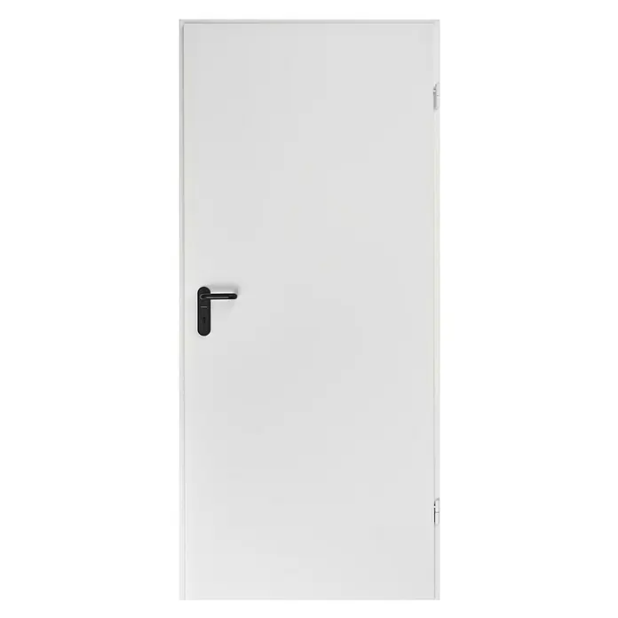 Hörmann ZK-Element - 87,5 x 187,5 cm, DIN Anschlag: Rechts, Verkehrsweiß - Eine moderne, weiße Innentür mit einem eleganten, schwarzen Türgriff, die ein minimalistisches Design und Funktionalität vereint.