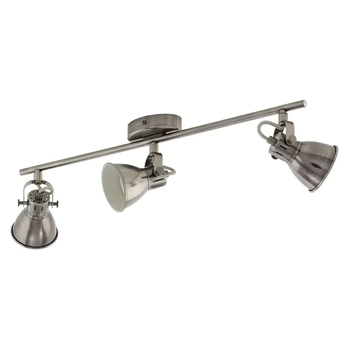 Eglo LED-Deckenstrahler Seras - 9,9 W, Nickel matt, Creme, Warmweiß - Deckenleuchte mit drei Strahlern in gebürstetem Nickel-Finish für ein stilvolles Ambiente. Vielseitige Beleuchtungslösung für jeden Raum.