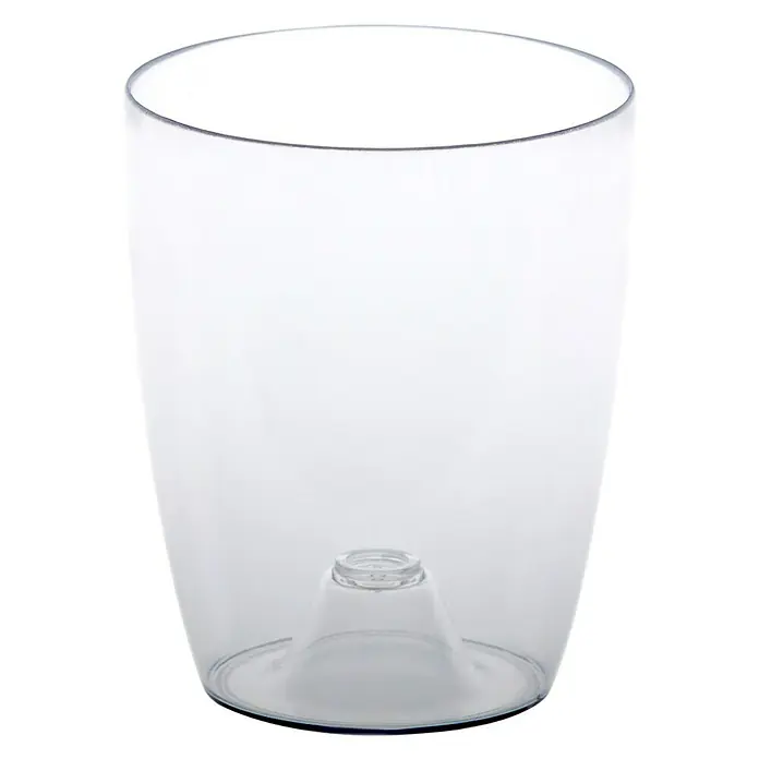 Maceta de orquídeas Queens - Dimensiones externas (Ø x Al): 13,3 cm x 16 mm, Plástico, Transparente - Maceta transparente para orquídeas con fondo central elevado, ideal para una aireación y drenaje adecuados.