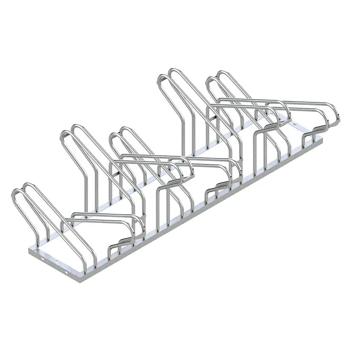 Schake Fahrradständer - L x B x H: 175 x 60 x 51 cm, Passend für: 10 Fahrräder, Beidseitige Radeinstellung - Fahrradständer aus Metall für sicheres Abstellen von Fahrrädern. Ideal für öffentliche Plätze und private Stellplätze.