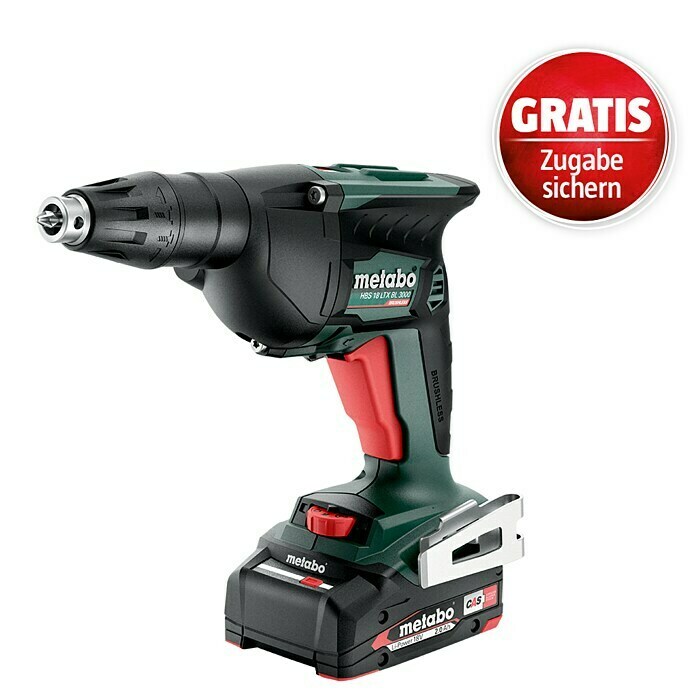 Metabo CAS 18V Akku-Trockenbauschrauber HBS 18 LTX BL 3000 (18 V, 2 Akkus, 2 Ah) | BAUHAUS