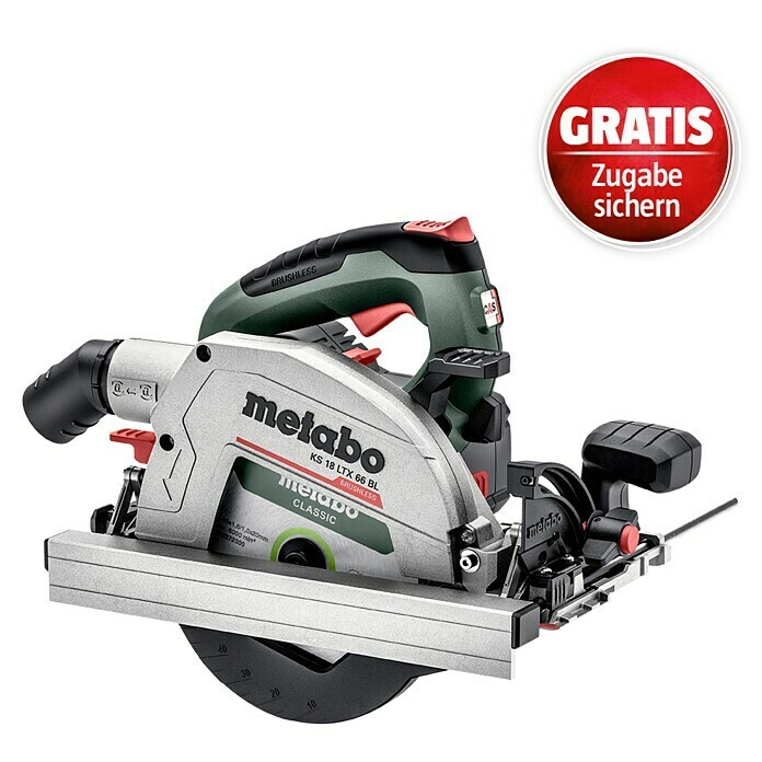 Metabo CAS 18V Akku-Handkreissäge KS 18 LTX 66 BL (18 V, Ohne Akku, 4.800 U/min) | BAUHAUS