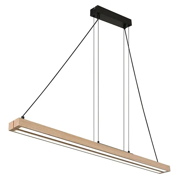 Globo LED-Pendelleuchte Grekkie - 40 W, L x B x H: 171 x 7 x 120 cm, Holzoptik, Mehrfarbig - Moderne LED-Hängeleuchte mit Holzoptik und schlankem Design, ideal für Wohn- und Essbereiche. Elegante Beleuchtung für ein stilvolles Ambiente.
