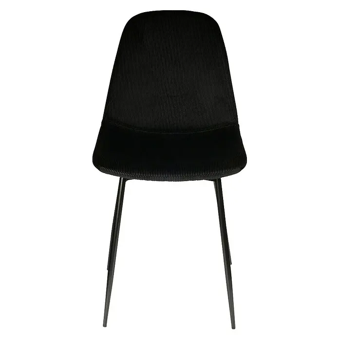 Home Deco Factory Silla Giulia - Negro, 4 pzs. - Esta silla negra con respaldo acanalado vertical y elegantes patas de metal ofrece una opción de asiento moderna.