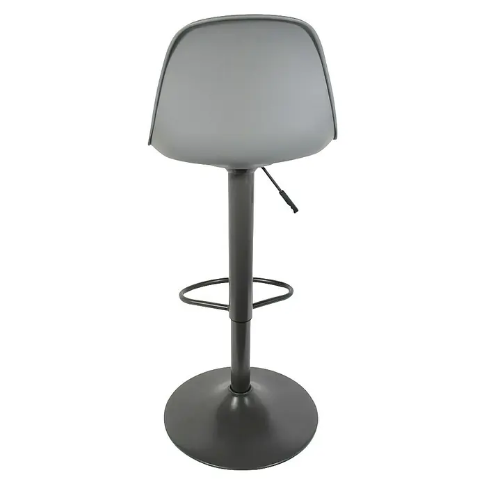 Home Deco Factory Taburete de cocina Isak - Altura: 104 mm, Gris - Taburete de bar moderno gris con reposapiés y altura ajustable. Ideal para cocina o bar, diseñado con estilo y funcionalidad.