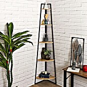 Home Deco Factory Estantería esquinera Bristot Indus (L x Al: 34,5 x 180 cm, Negro/Roble) | BAUHAUS